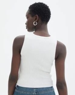 Rib Knit Tank -Swoon Fashion r guy cropped knit white back kv55139rrib