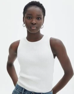 Rib Knit Tank -Swoon Fashion r guy cropped knit white front kv55139rrib