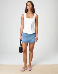 Cropped Zip Through Hoodie -Swoon Fashion r leni low rise hemmed mini skirt riley vintage wash front ss55069rden 1