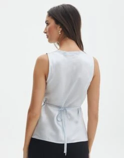 Lace Trim Satin Cami -Swoon Fashion r lola lace trim cami break the ice back bv119674rsat