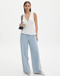 Lace Trim Satin Cami -Swoon Fashion r lola lace trim cami milk full bv119674rsat