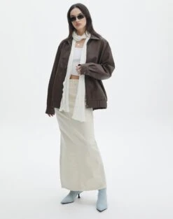 Ribbed Maxi Skirt -Swoon Fashion r missy denim hemmed maxi skirt flour power front sl80031rctn 1