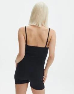 Cotton Scoop Neck Unitard -Swoon Fashion r puma ribbed playsuit black back sw93831rrib