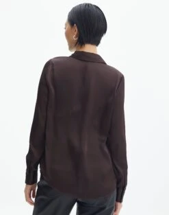 Satin Long Sleeve Shirt -Swoon Fashion r scotty satin button up shirt its soy cute back bl54783rsat