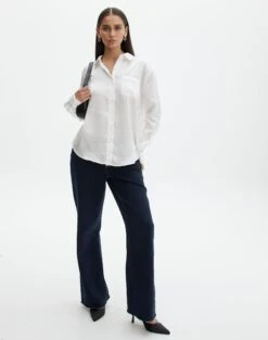 Pocket Satin Long Sleeve Shirt -Swoon Fashion r scout satin shirt milk full bl106816rsat