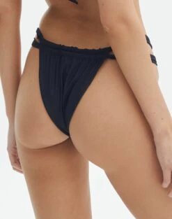 Strappy Ruched Bikini Bottom -Swoon Fashion r sloanne split ruched bikini brief black back ga136181rpln