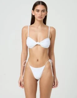 Adjustable Thong Bikini Bottom 35 Adjustable Thong Bikini Bottom -Swoon Fashion r tamsin thin tie side thong bikini brief white front ga71259rpln 1