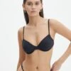 Ruched Balconette Bikini Top -Swoon Fashion reef balconette top black front ga52510rpln 2
