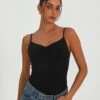 Supersoft Ruched Front Bodysuit -Swoon Fashion releve ruche front bodysuit black front tb104638pch