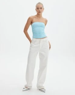 Strapless Ruched Knit Bandeau -Swoon Fashion riley rouched side boobtube aqua siren full kv85755vn