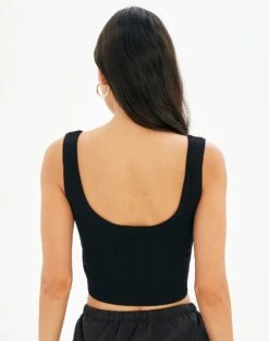 Sweetheart Ruched Cropped Tank -Swoon Fashion roddi ruched tank black back kv63199rib