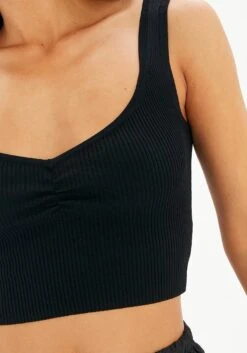 Sweetheart Ruched Cropped Tank -Swoon Fashion roddi ruched tank black imageback kv63199rib