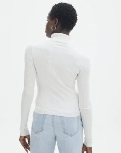 Ribbed Turtleneck Top -Swoon Fashion roger roll neck milk back kl79039vn