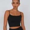 Active Seamless Ribbed Contour Cropped Tank -Swoon Fashion rosa seamless tank black front tv53576hvs 1