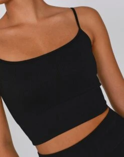 Active Seamless Ribbed Contour Cropped Tank 25 Active Seamless Ribbed Contour Cropped Tank -Swoon Fashion rosa seamless tank black imageback tv53576hvs