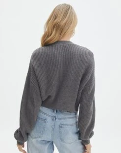 Button Front Long Sleeve Cardigan -Swoon Fashion roy rib cardi keep your coal back kc78979oca