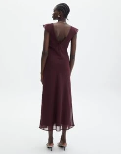 V Front Bias Cut Maxi Dress -Swoon Fashion rufus chiffon maxi dress cherry oh back dl92461peb