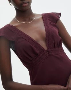 V Front Bias Cut Maxi Dress -Swoon Fashion rufus chiffon maxi dress cherry oh imageback dl92461peb