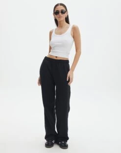 Linen Blend Pants 41 Linen Blend Pants -Swoon Fashion santana jogger black front pw106874oflc 1