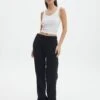Wide Leg Jogger -Swoon Fashion santana jogger black front pw106874oflc