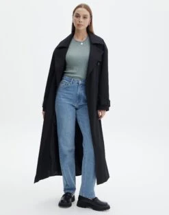 Knit Long Line T-Shirt -Swoon Fashion saphi short sleeve rib tee cypress full ks119955vn