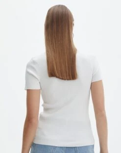 Knit Long Line T-Shirt -Swoon Fashion saphi short sleeve rib tee milk back ks119955vn