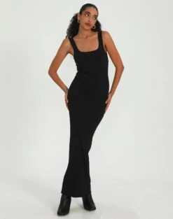 Swoon Fashion 27 Supersoft Square Neck Slim Fit Maxi Dress