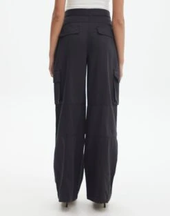 Cargo Straight Leg Pants -Swoon Fashion sierra dressy cargo pant black back pw109154cot