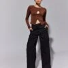 Cargo Straight Leg Pants -Swoon Fashion sierra dressy cargo pant black front pw109154cot