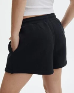 Drawstring Sweat Short -Swoon Fashion siesta short black back sw120676cot