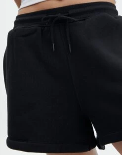 Drawstring Sweat Short -Swoon Fashion siesta short black imageback sw120676cot