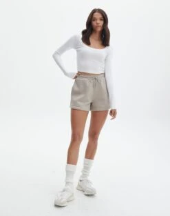 Drawstring Sweat Short -Swoon Fashion siesta short on the rocks front sw120676cot