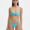 Shimmer Split Waist Ruched Bikini Bottom