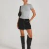 Zip Cargo Mini Skirt -Swoon Fashion stella cargo skirt black front ss86240pln 7