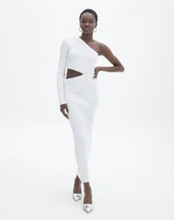 Strapless Pointelle Mini Dress -Swoon Fashion stella one sleeve white front kd129008vn