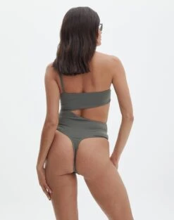 Supersoft One Shoulder Side Cut Out Bodysuit -Swoon Fashion sully peachy bodysuit cypress back tb95431pch
