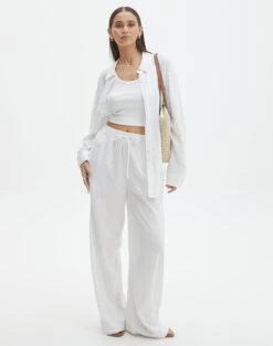 Linen Blend Pants 29 Linen Blend Pants -Swoon Fashion t co dallas linen pant white detail pw115995tlv