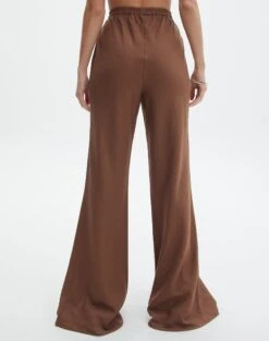 Linen Blend Wide Leg Pants -Swoon Fashion t co dizzy flared pant deep umber back pw118952tlv