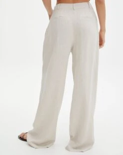 Linen Blend Tailored Pant -Swoon Fashion t co harley tailored linen pant head in the sandmilk back pw120209tcd