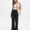 Tie Waist Linen Pant -Swoon Fashion t evie mr tie waist linen pant black front pw123196tlv