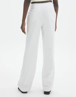 Linen Blend Tie Waist Pants -Swoon Fashion t evie mr tie waist linen pant white back pw123196tlvl