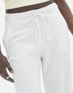 Linen Blend Tie Waist Pants -Swoon Fashion t evie mr tie waist linen pant white imageback pw123196tlvl
