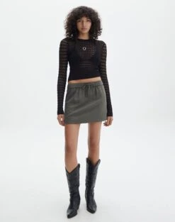 Sequin Mini Skirt -Swoon Fashion t mila tie waist mini skirt cypress front ss116071tlv 4