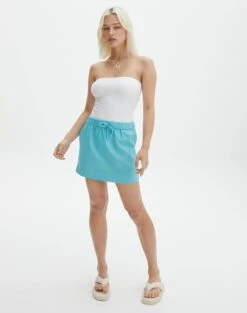 Cargo Denim Mini Skirt 34 Cargo Denim Mini Skirt -Swoon Fashion t mila tie waist mini skirt electric teal front ss116071tlv 9