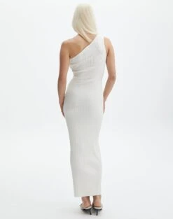 One Shoulder Knit Maxi Dress -Swoon Fashion t oaklee one shoulder knit dress milk back kd115461tknt