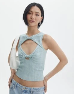 Lettuce Hem Mesh Top -Swoon Fashion talia twist top mist me front kv104810vis