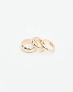 Chunky Ring 3 Pack -Swoon Fashion three gold rings gold detail je52535rng