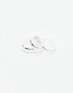 Chunky Ring 3 Pack -Swoon Fashion three gold rings silver detail je52535rng