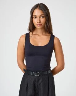Mid Rise Denim Cargo Jean -Swoon Fashion tommy tank top black front tv124269pch 1
