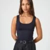 Scoop Neck Supersoft Tank -Swoon Fashion tommy tank top black front tv124269pch 2